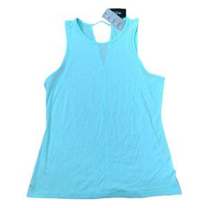 Ideology Women RapiDry Running Yoga 2-Way Stretch Tank Top Blue Medium